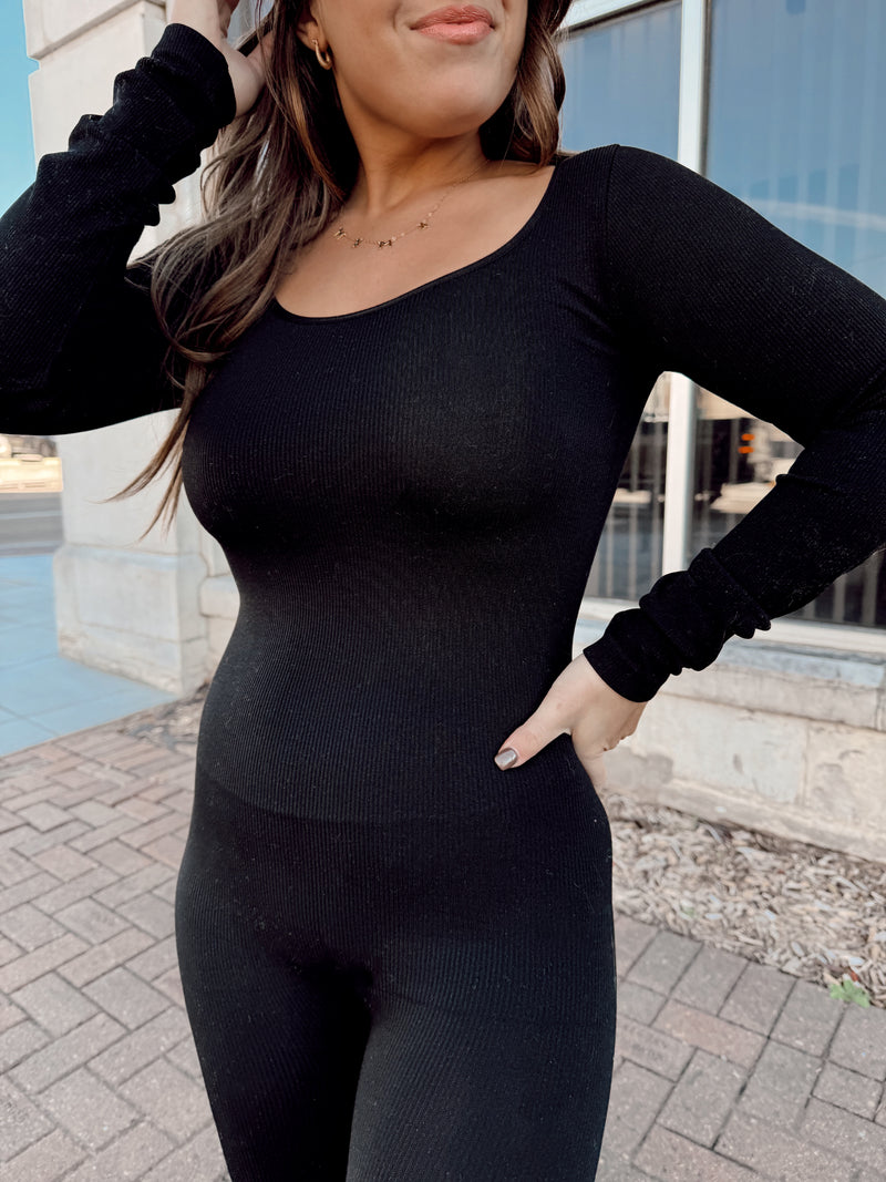 All In Long Sleeve Jumpsuit (black)