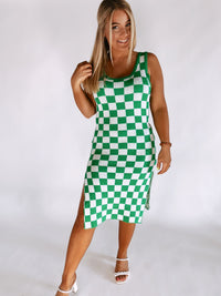 Cool Girl Era Checkered Knit Dress