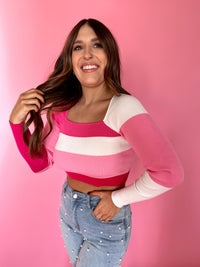 Hot In Here Square Neck Long Sleeve (pink)