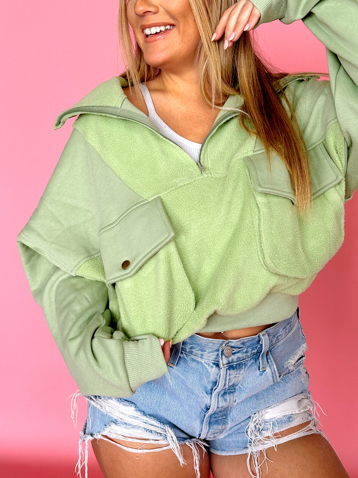 New Day Pullover (green tea)