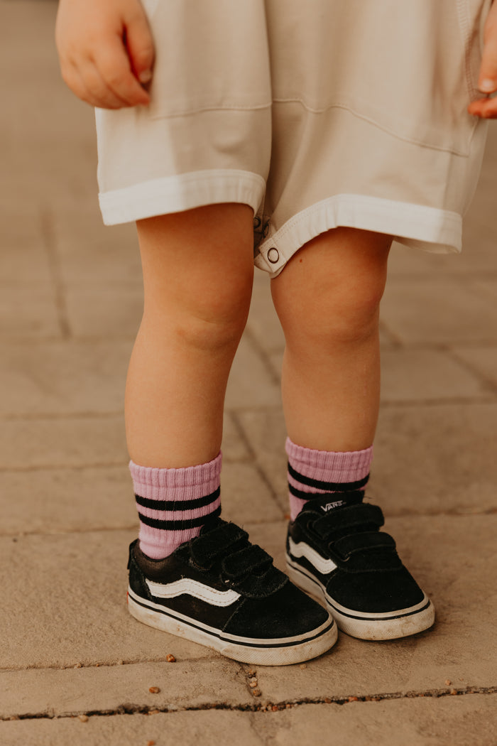 Stripes Kids Socks(purple & black)