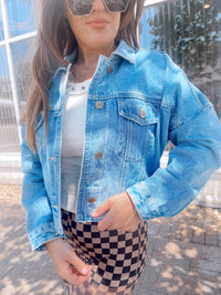 For the Girls Cropped Denim Jacket