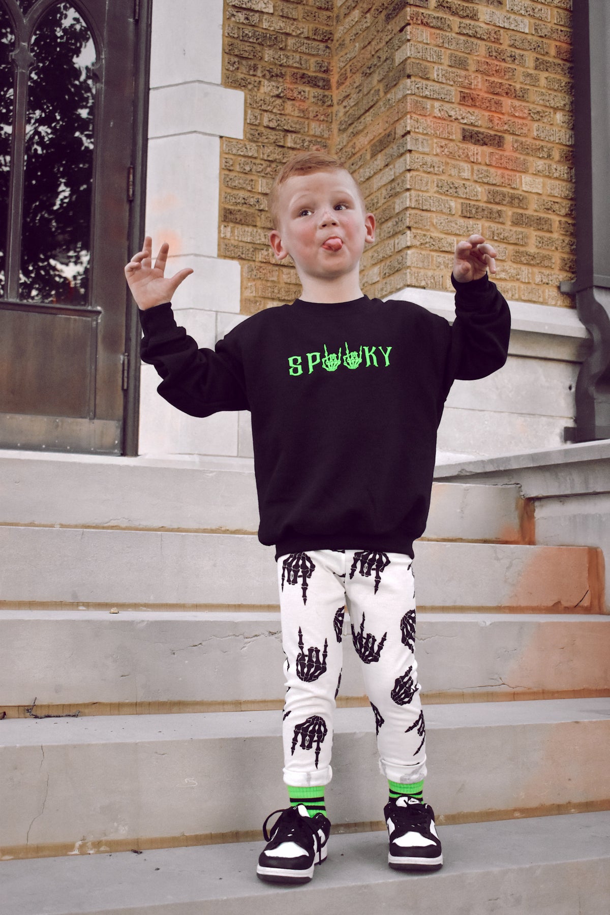 S P O O K Y Embroidered Pullover - Kids (PREORDER)