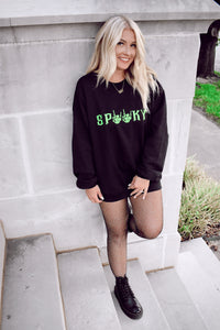 S P O O K Y Embroidered Pullover - Adults (PREORDER)