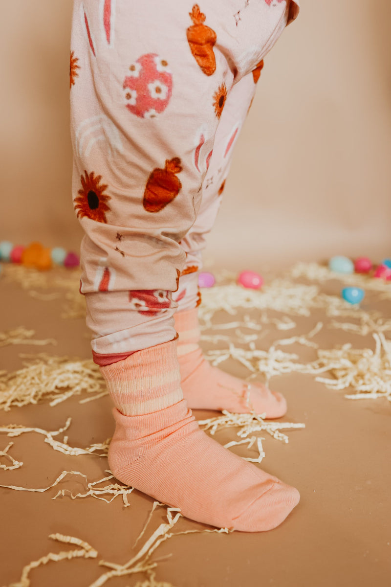 Stripes Kids Socks(peach)