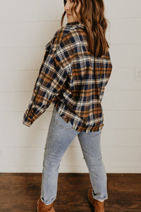 Oh My Gourd Cropped Frayed Flannel